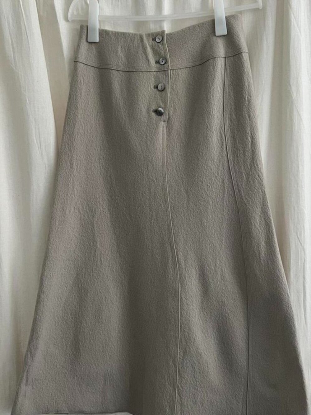 Jurgen Lehl wool skirt in ivory grey